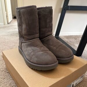 Gray Ugg Classic Short Boots- size 8